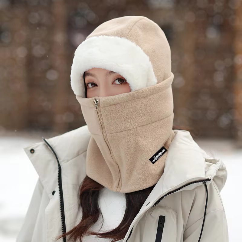 Guêtre de cou de cyclisme coupe-vent unisexe d'hiver avec conception de fermeture éclair casquette i
