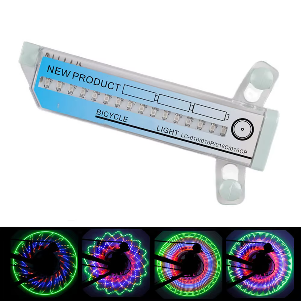 Lumière pour rayons de vélo, lumière pour roue de vélo, 30 motifs colorés différents, lumière de séc