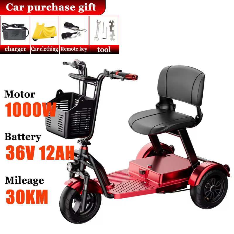 Mini petit vélo électrique pliant, batterie au Lithium amovible, Tricycle électrique pour handicapés