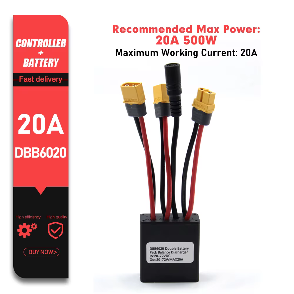 Module de décharge équilibrée de batterie double pour vélo électrique, 20A 30A 40A 20V-72V, avec pri
