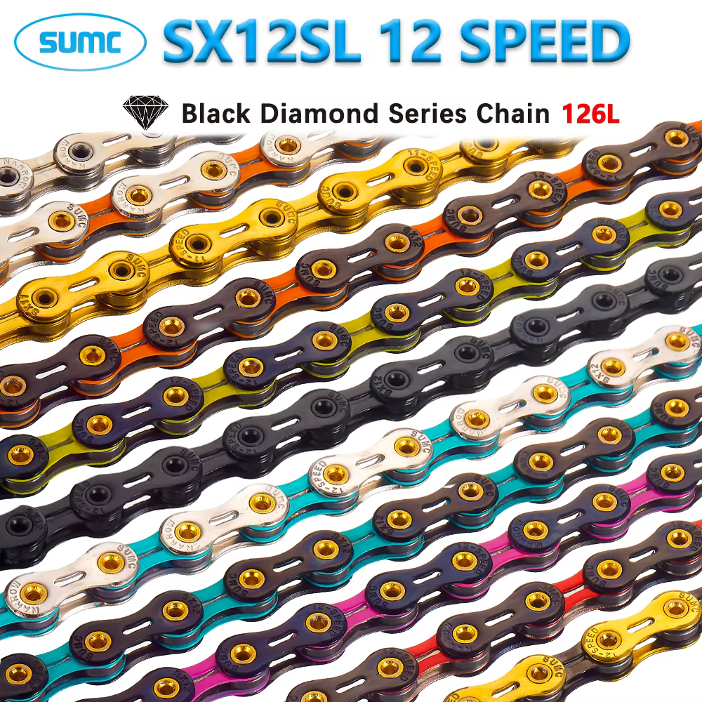 SUMC chaîne 12 vitesses vtt vélo de route diamant série chaîne 126L ultraléger SX12SL couleur vélo d