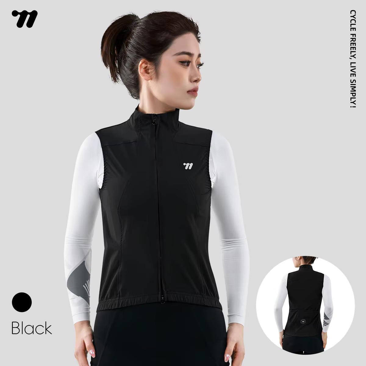 WEST BIKING – gilet de cyclisme coupe-vent pour femmes, avec fermeture éclair bidirectionnelle et 3
