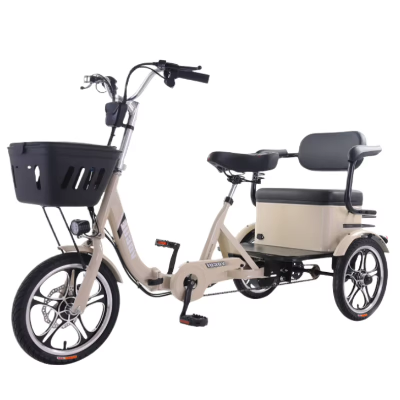 Tricycle électrique adulte pour passanger avec siège 48V 400W vélo de ville électrique familial plia