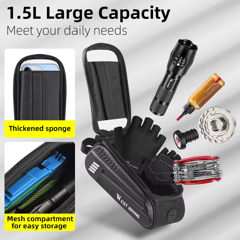 WEST BIKING – sac étanche pour téléphone portable 7.0 pouces, sacoche de cyclisme à écran tactile se