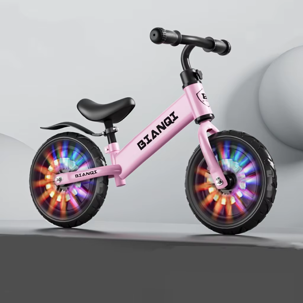 Vélo d'équilibre pour enfants de 12 pouces avec roues lumineuses, sans pédales, pour bébés de 2-3-4 