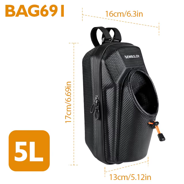 Sacoche de guidon pour trottinette électrique, résistante à l'eau, à dégagement rapide, 5L, en EVA, 