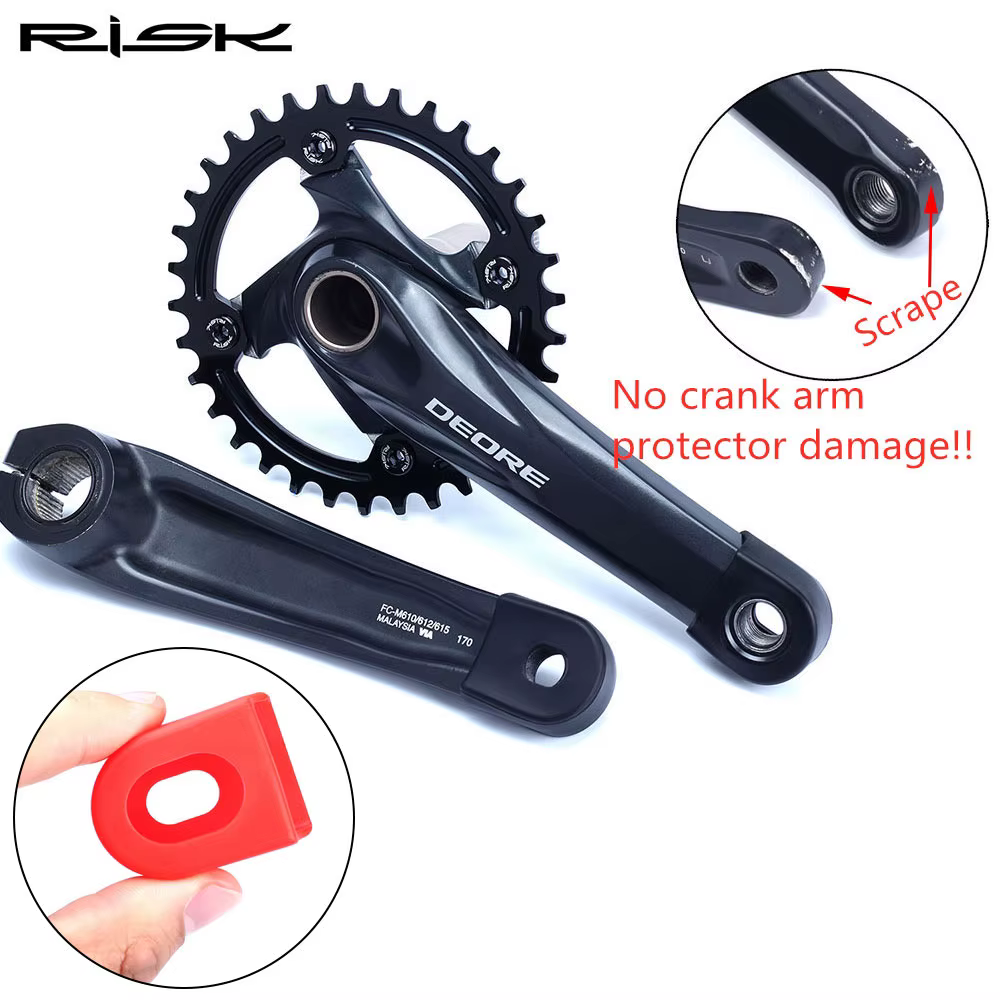 Couvercle de protection de bras de manivelle de vélo en Silicone, 2 pièces, capuchons de protection 