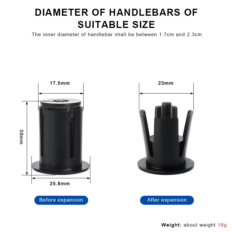 Embouts de barre de vélo bouchons d'extrémité de guidon de verrouillage réglables extensibles en pla