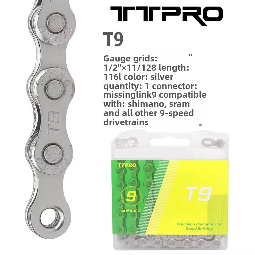 Chaîne de vélo durable TTPRO 7-12 vitesses pour VTT et vélo de route, haute résistance, résistante à