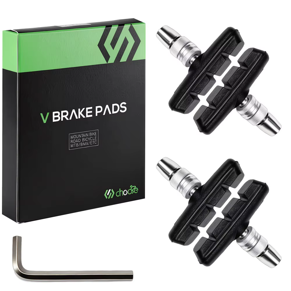 Plaquettes de frein V pour vélo – Plaquettes de frein V en caoutchouc noir pour VTT, blocs de frein