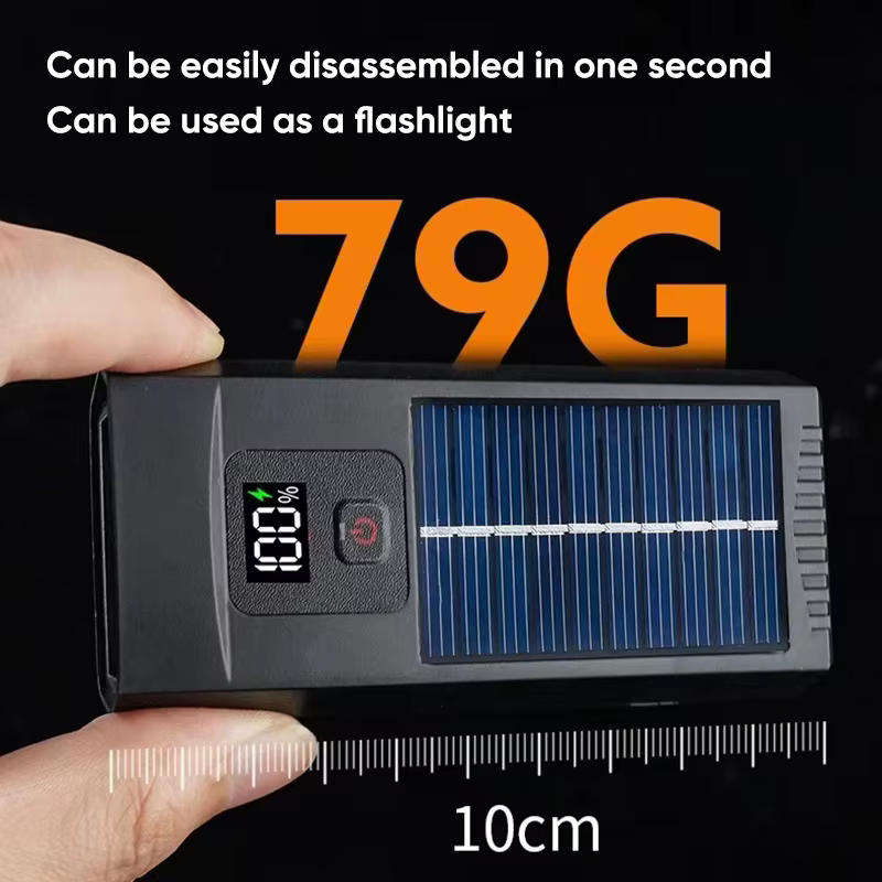 Feu avant de vélo LED à charge solaire, phare à affichage numérique pour vtt et vélo de route, lampe