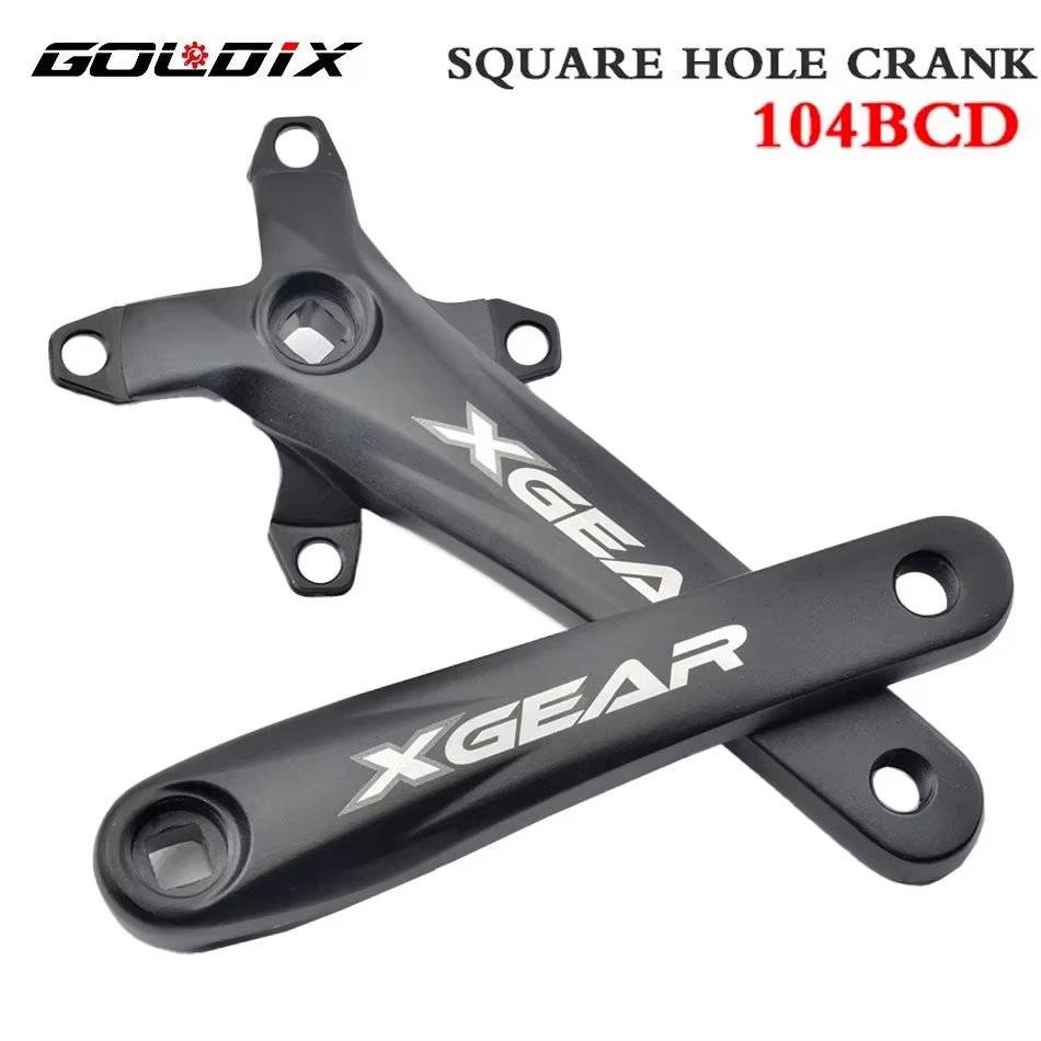 GOLDIX – pédalier de vélo à trou carré 104BCD, plateau unique forgé en alliage d'aluminium, longueur