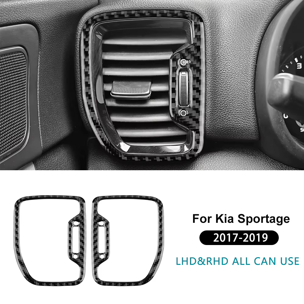 Autocollant de cadre de sortie d'air latérale en fibre de carbone souple véritable pour Kia Sportage