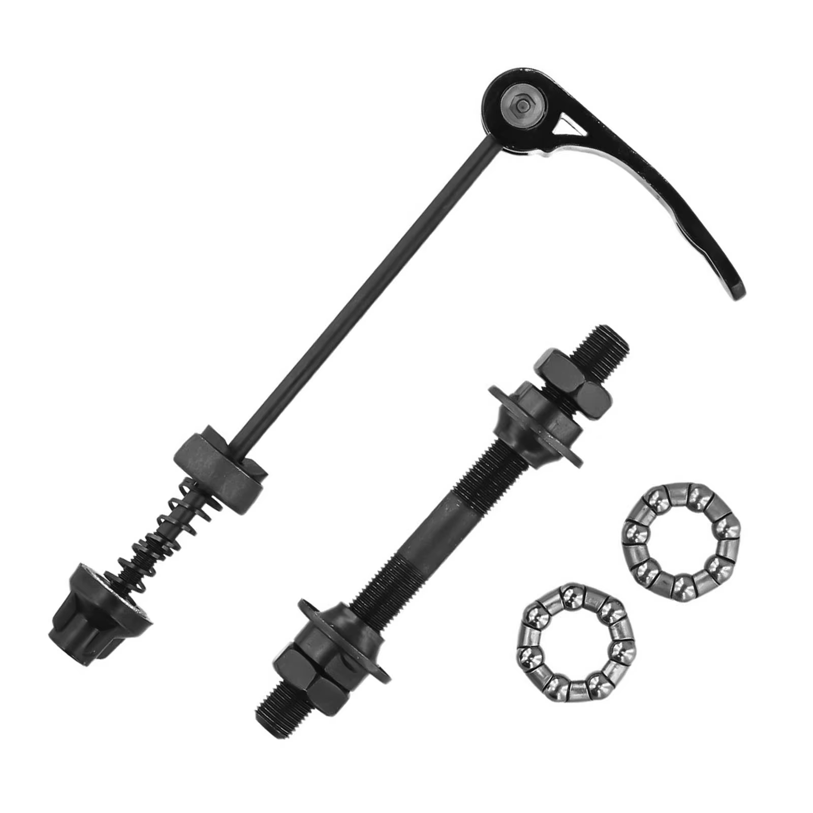 1 jeu d'essieu de vélo avant et arrière, brochettes à dégagement rapide avec roulements de moyeu de