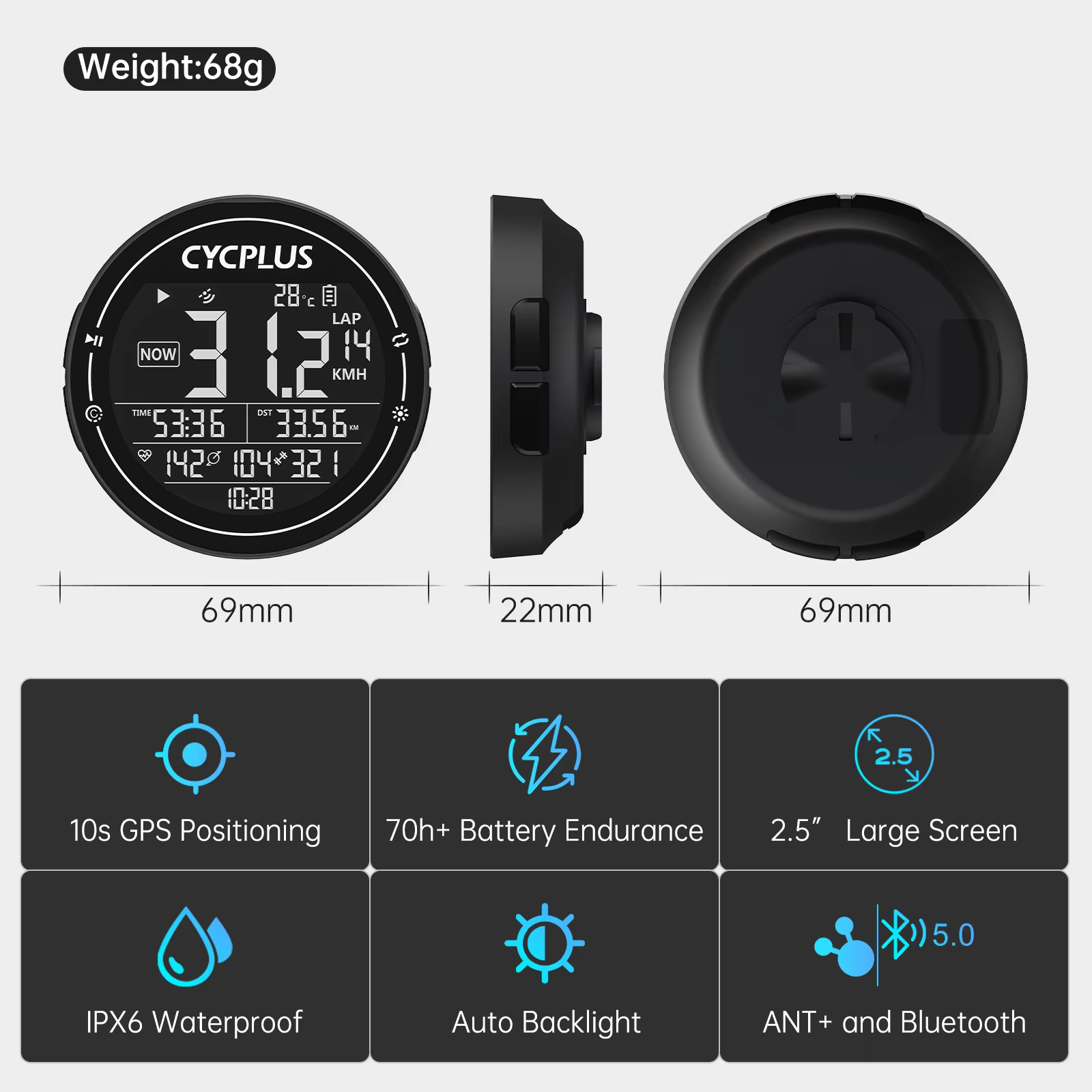 CYCPLUS M2 vélo vélo accessoires GPS vélo ordinateur sans fil ANT + Bluetooth étanche compteur de vi
