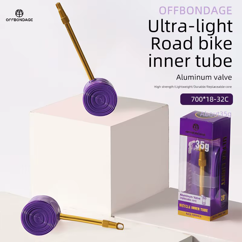 OFFBONDAGE-Chambre à air pour vélo de route ultralégère, tube en aluminium, 2 pièces, 60, 80mm de lo