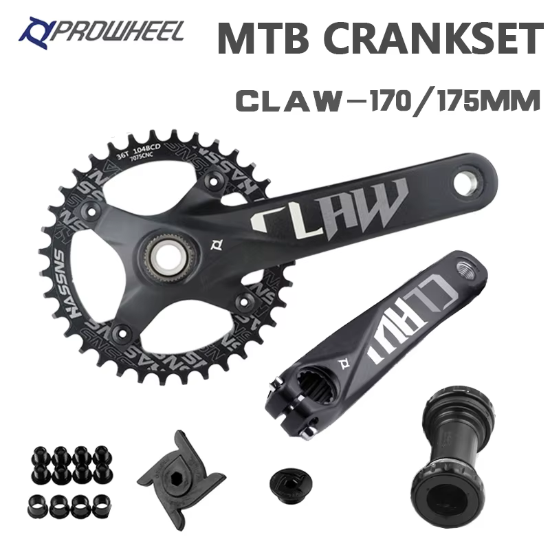 Prowheel-Pédalier Hollowtech VTT, Manivelle commencerBCD, 170mm, 175mm, Vélo Intégré, 32 T, 34 T, 36
