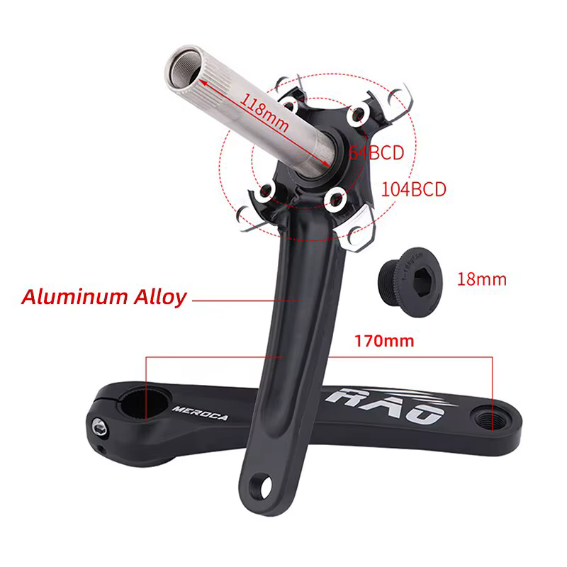Vélo de montagne manivelle 170mm avec boîtier de pédalier 104BCD 34T 36T 38T vélo Chainring en allia