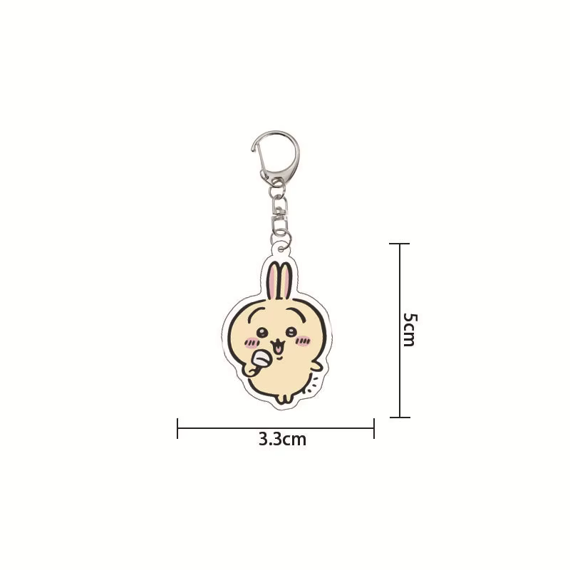 Porte-clés Kawaii Usagi Chiikawa en acrylique, pendentif de dessin animé mignon, breloque de sac, po