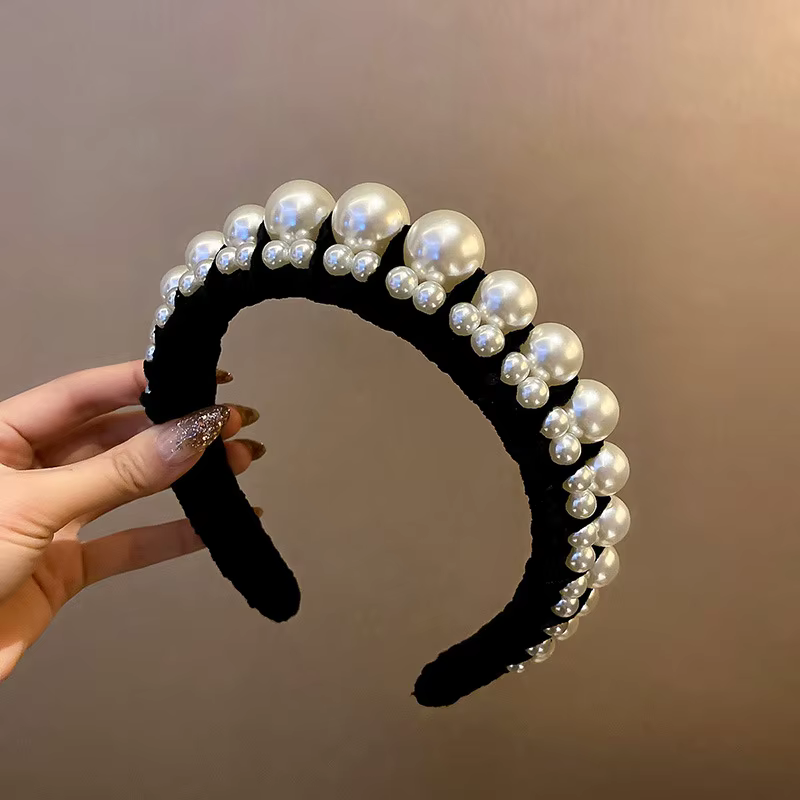 Cerceau de cheveux en flanelle de perles, Design de mode européen et américain, nouveaux accessoires