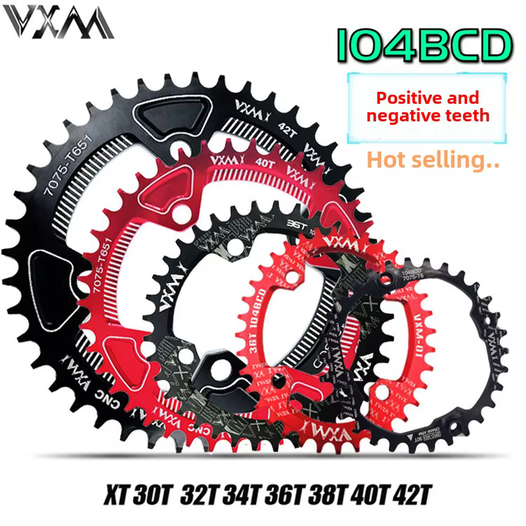 Vélo 104BCD VTT elliptique 32T 34T 36T 38T modifié plus et moins dents disque à dent unique accessoi