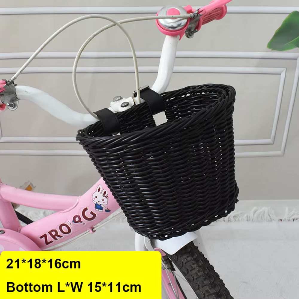 Nouveau panier de vélo en rotin et osier pour enfants avec ceinture, 10 Styles, sac de rangement de