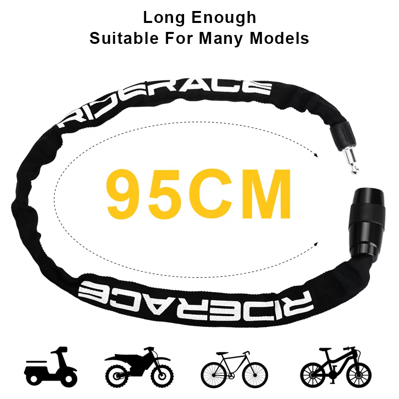 RIDERACE serrure à chaîne de vélo Portable antivol haute sécurité vtt serrure de VTT avec 2 clés pou