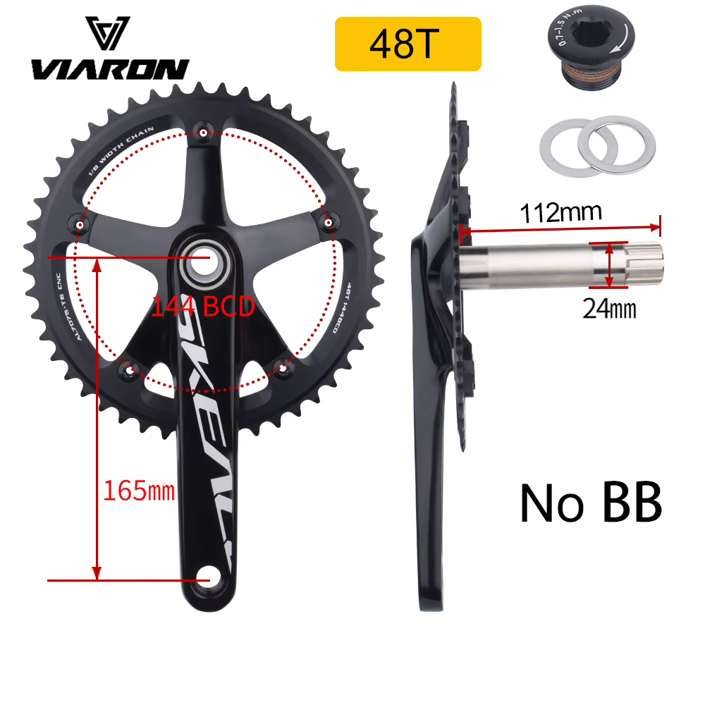 VIARON – pédalier 48T/49T à trou circulaire simple, pédalier de bicyclette, étrier 144BCD 165mm, eng
