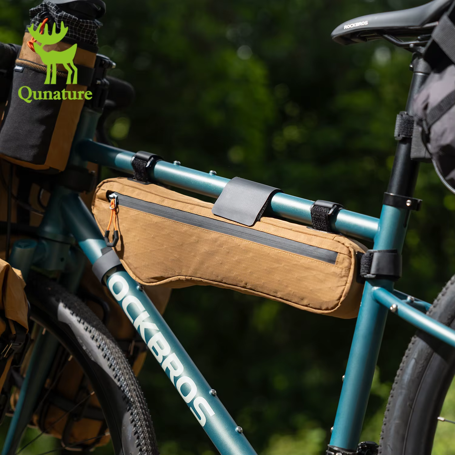 Qunature sac de vélo sac de cadre de vélo grande capacité étanche vtt et vélo de route sac de cyclis