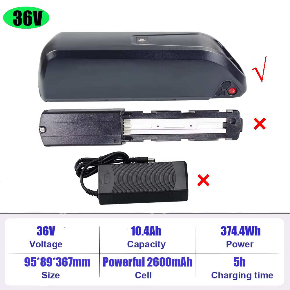 Batterie de vélo électrique JETECH JT-EBB10-22 36V 10.4Ah 12Ah Batterie lithium-ion 48V 14Ah Batteri