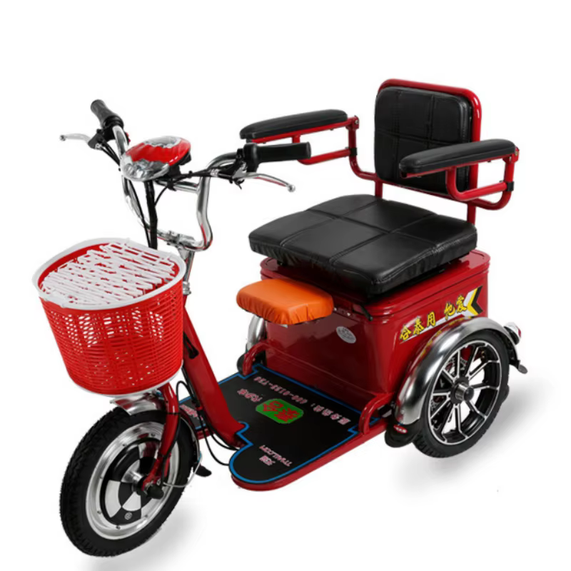 Scooter électrique léger pour parents et enfants, mini tricycle électrique à 3 roues, 2 sièges, 48V,