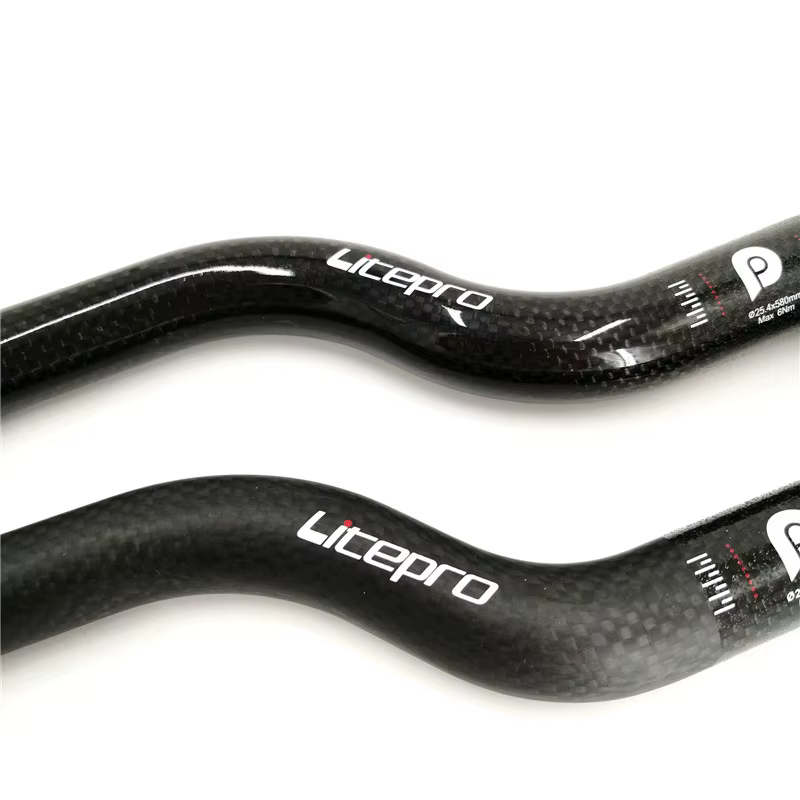 Litepro-Guidon de vélo en fibre de carbone ultraléger, en forme d'hirondelle, pliable, VTT, BMX, 25.