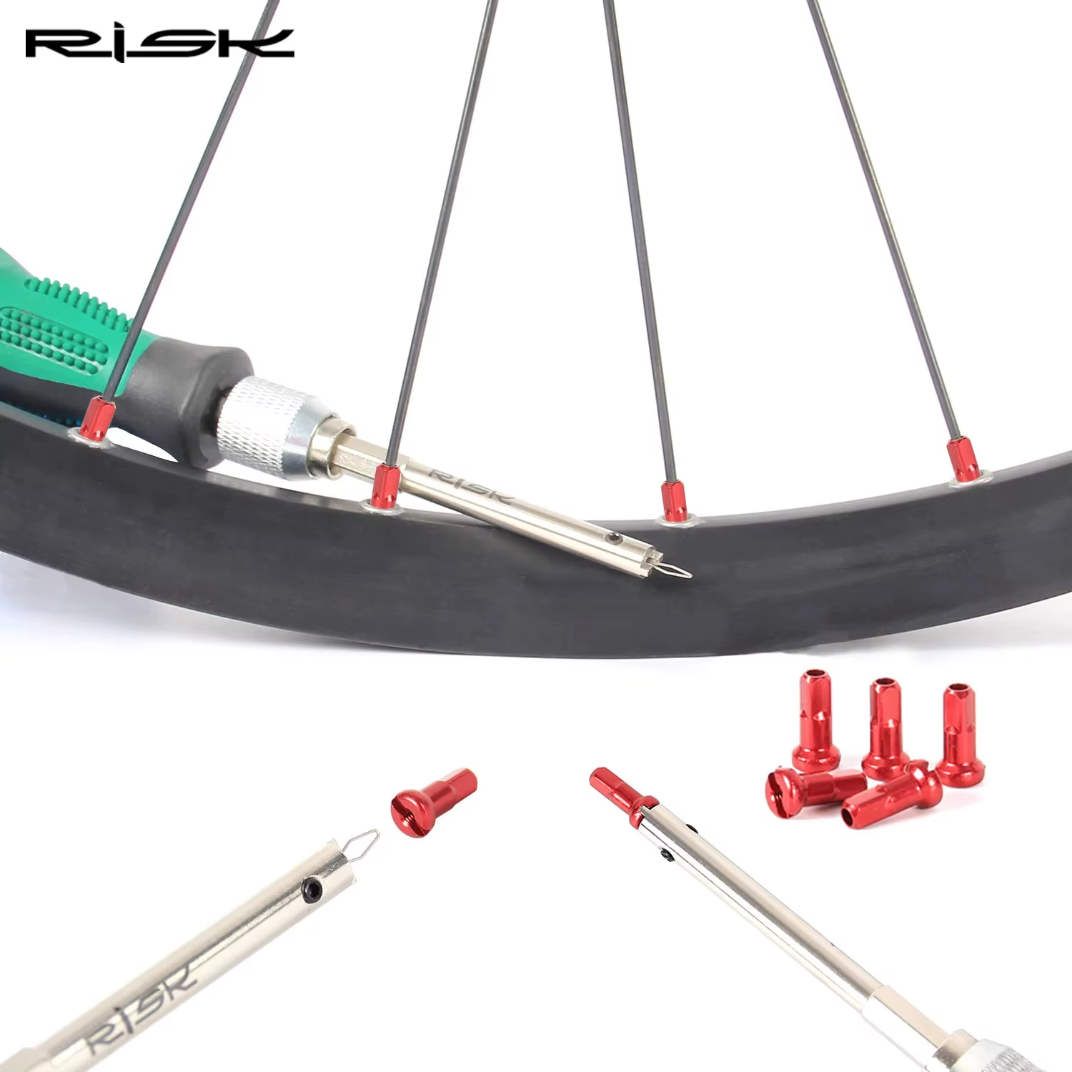 Risque outil d'installation de capuchon de rayon de vélo jeu de roues de jante de vélo capuchon de r