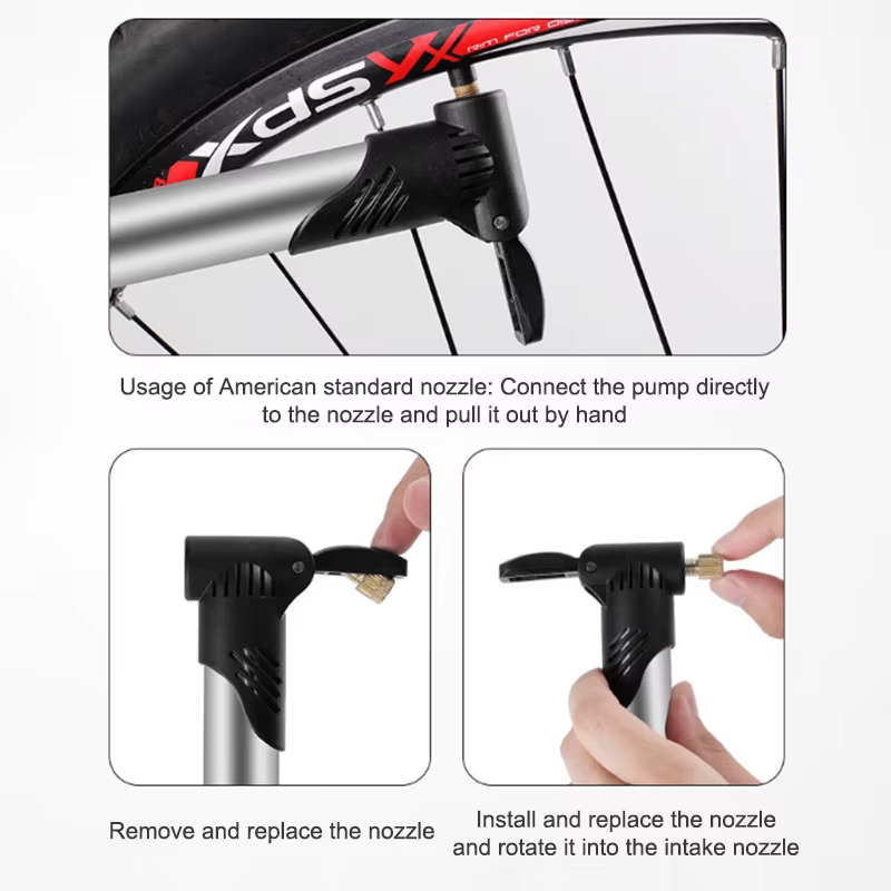 Gonfleur de vélo, VTT, vélo de route, mini-gonfleur portable, accessoires pour équipements gonflable