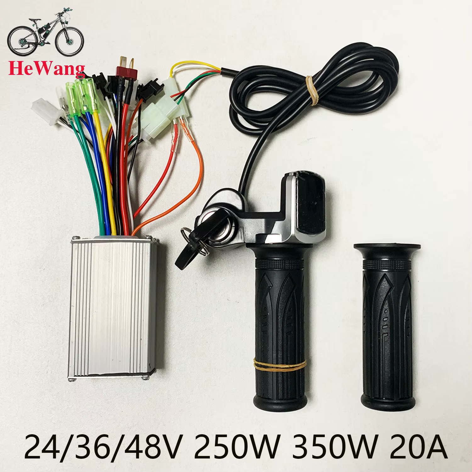 Contrôleur de moteur sans balais à onde sinusoïdale, 3 modes, 24/36/48V, 350W, 18a, avec guidon de v