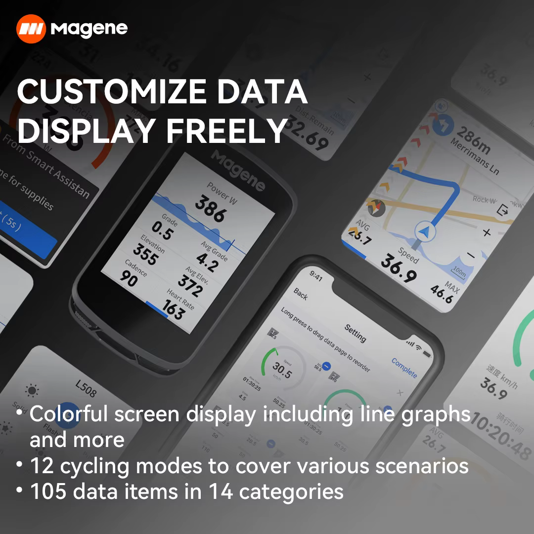 Magene-Ordinateur de vélo GPS Snowboard, navigation WiFi, compteur de vitesse, écran tactile, VTT, r
