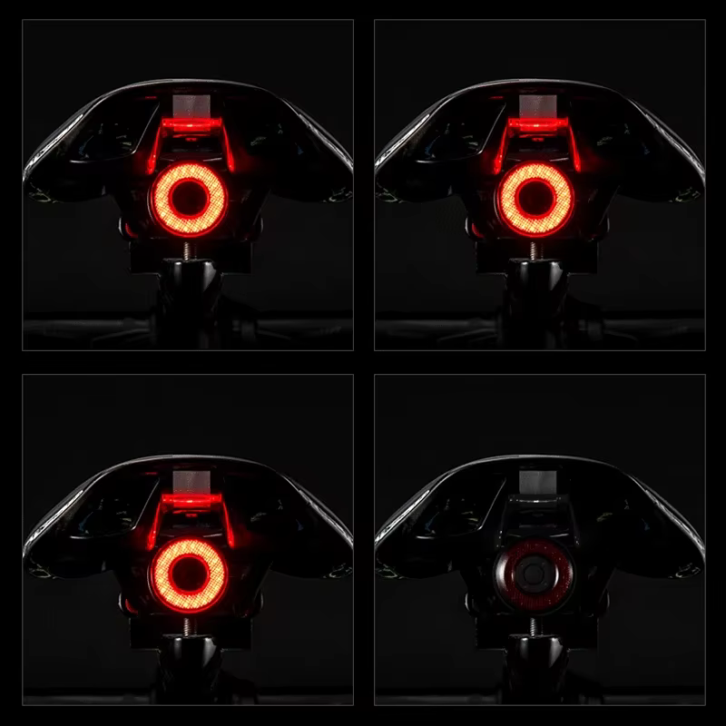 Feu arrière intelligent ROCKBROS pour vélo, détection automatique de freinage, étanche IPX6, lampe a