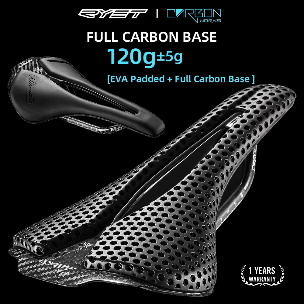 RYET 3D Imprimé Selle De Bicyclette Ultra Léger 120g Selle De Carbone 250x140mm Sièges pour VTT Grav