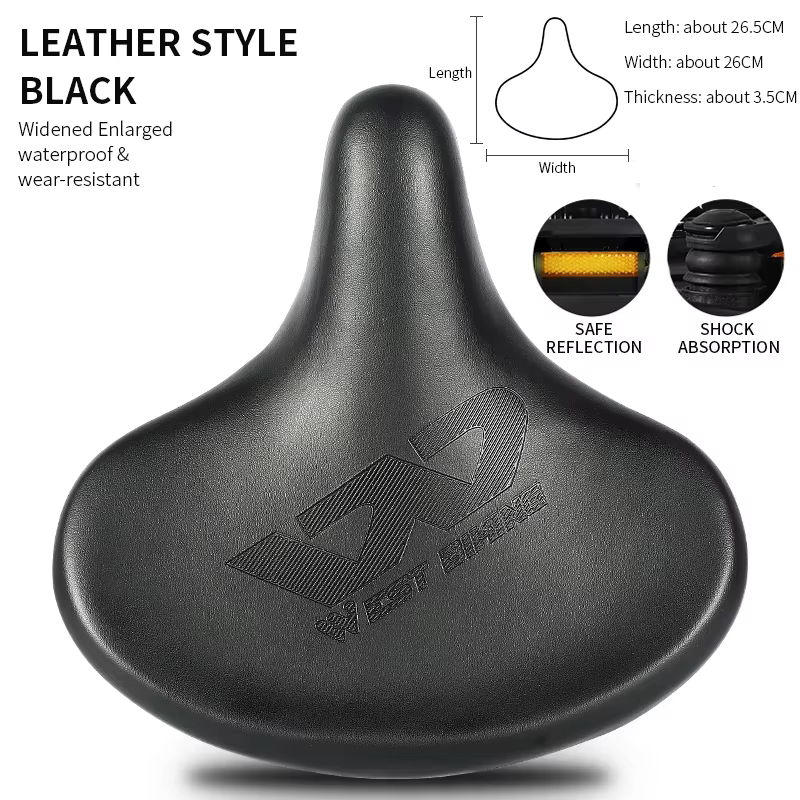 WEST BIKING – selle de vélo électrique à ressort, large et confortable, en cuir, rétro, marron, soup