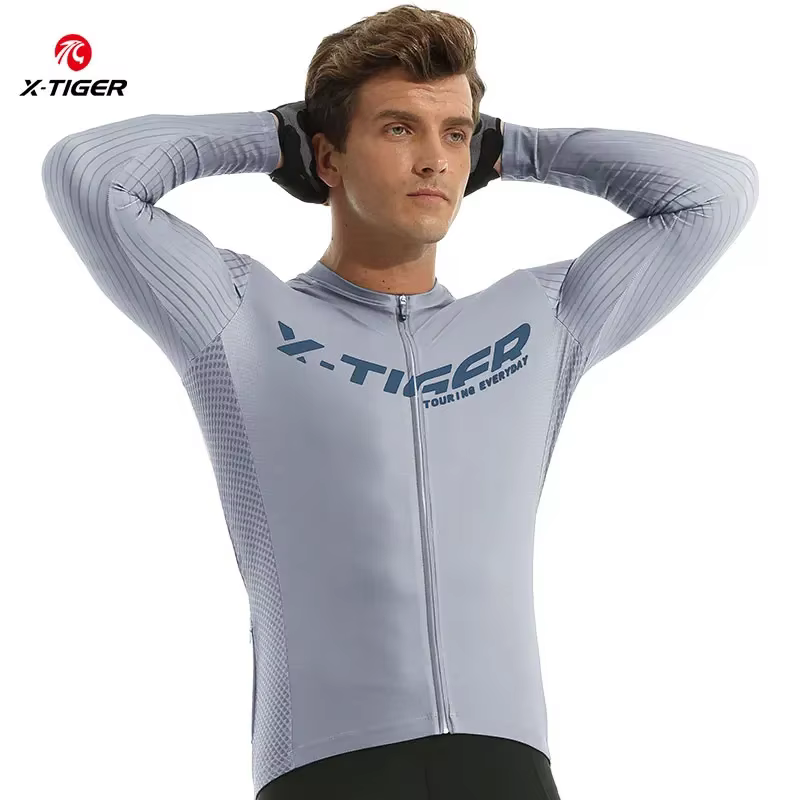 X-tiger hommes Maillot de cyclisme à manches longues vtt Maillot vêtements de vélo Maillot de descen