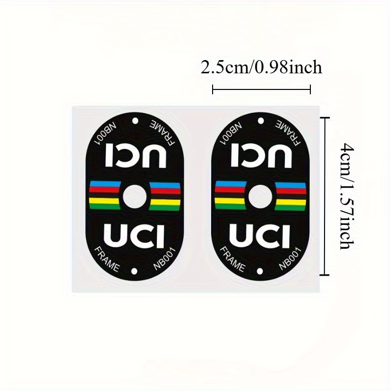 Autocollant de Valve de vélo certifié UCI, 2 pièces, matériau PVC résistant aux rayures et de haute 