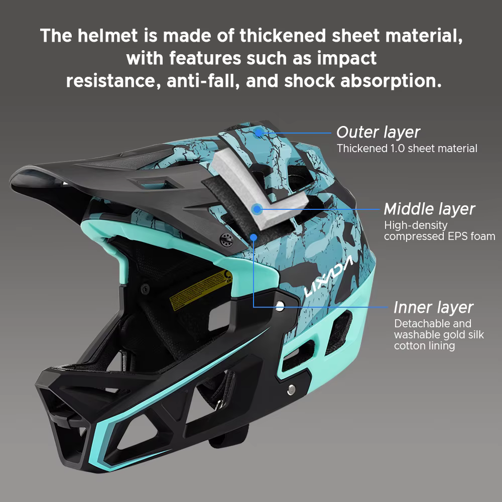 Casque de VTT intégral pour adultes, casque de course de descente, vtt, équipé d'un Support de mento