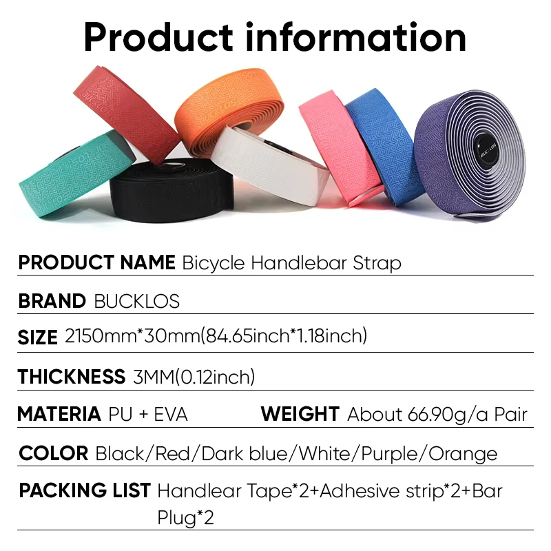 BUCKLOS bandes de guidon de vélo de route bande de barre de poignée de vélo de choc en polyuréthane