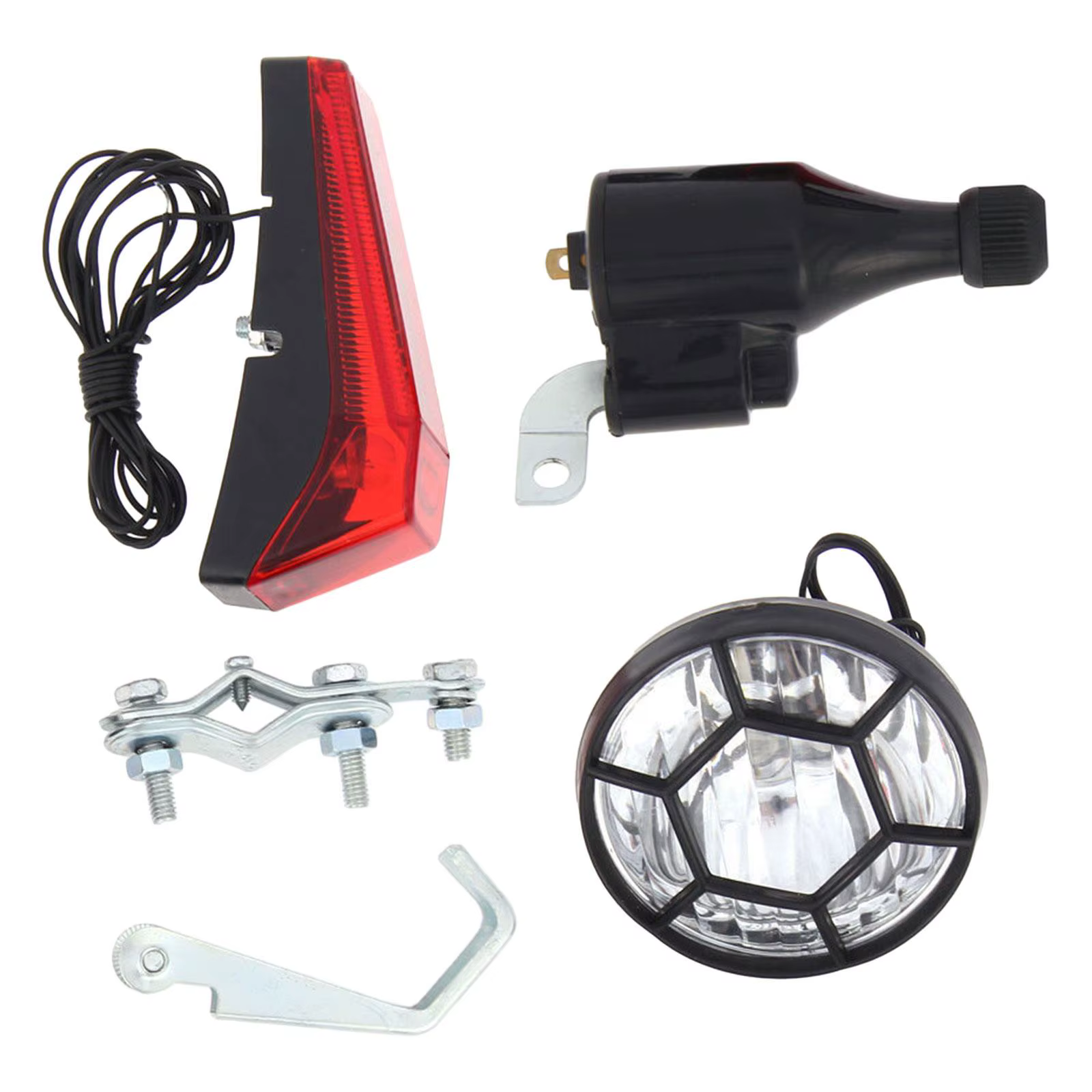 Ensemble d'éclairage de vélo avec générateur dynamo, installation et utilisation faciles
