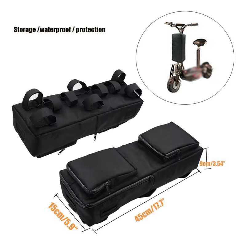 Sac de rangement étanche pour batterie de vélo électrique, étui avant pour scooter, vélo, 17.7 pouce