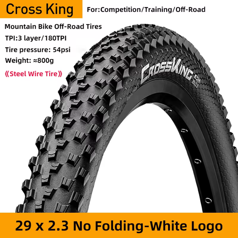 Pneu de vélo de montagne Continental Cross King 27.5 29 2.2 2.3 MTB en acier, 180TPI, système Shield