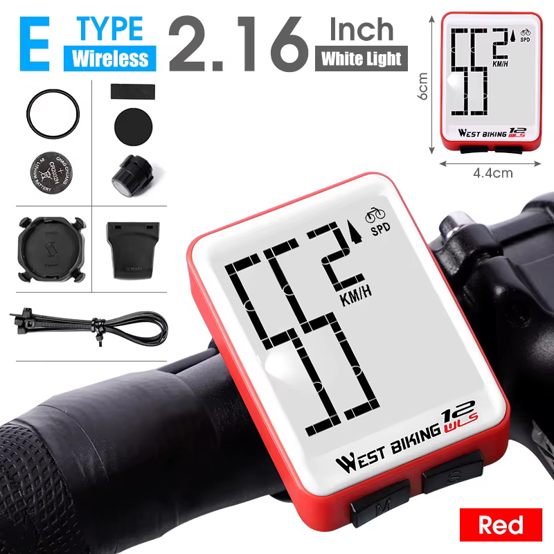WEST BIKING – ordinateur de vélo de route sans fil, grand écran, compteur de vitesse, rétro-éclairag
