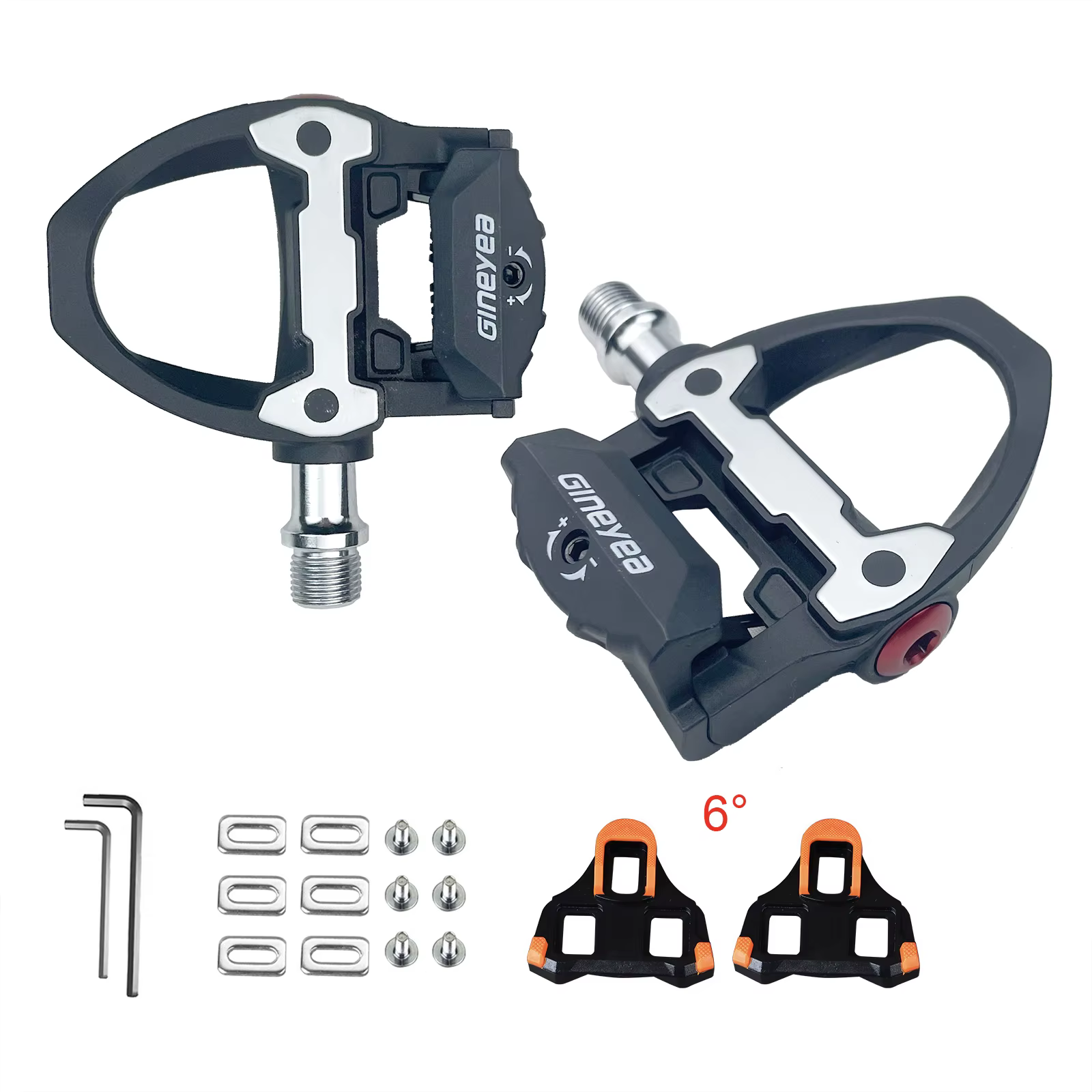 Pédales de vélo de route Gineyea, pédales de vélo de route sans clip avec crampons compatibles avec 