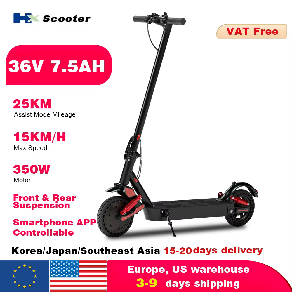 HX D06 scooter électrique 500W 36V 25AH trottinette électrique absorbant les chocs pliable E Scooter