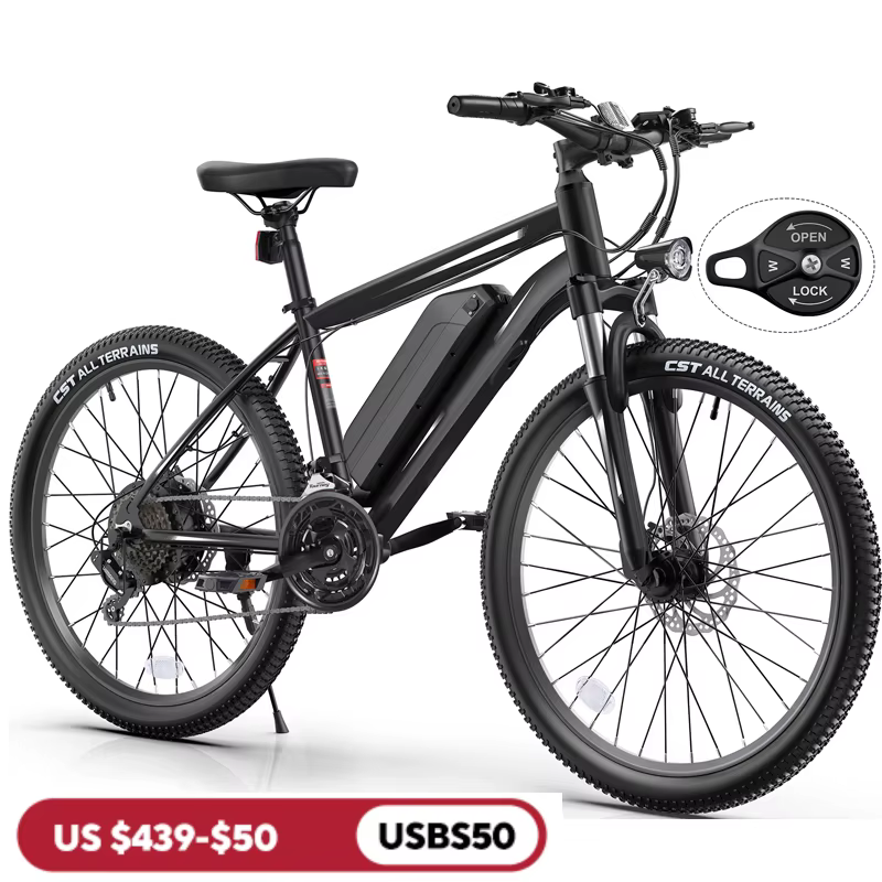 Vélo électrique 27.5 pouces pour adultes, avec moteur Patricia 500W, batterie perfective 49,2 WH, fo